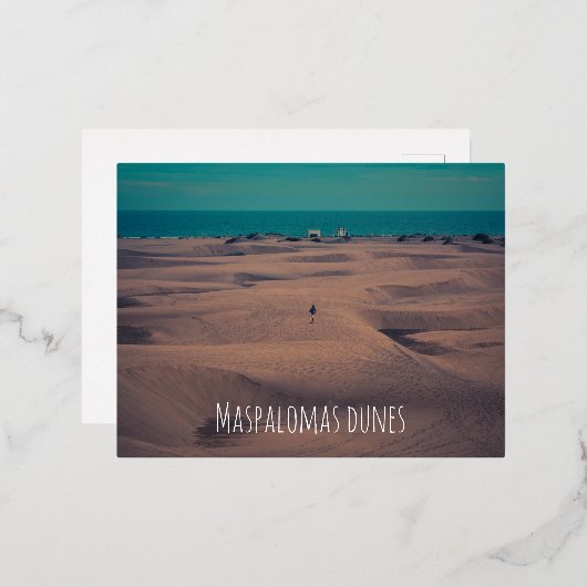Duinen van Maspalomas, Canarische Eilanden Folie Feestdagen Briefkaart (Voorkant / Achterkant)
