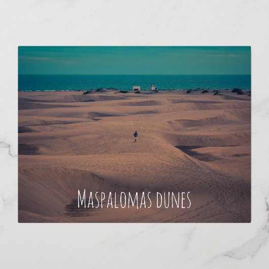 Duinen van Maspalomas, Canarische Eilanden Folie Feestdagen Briefkaart (Voorkant)