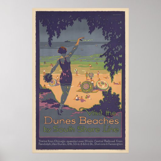 Duinenstranden - Vintage Reisposter Poster (Voorkant)