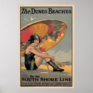 Duinenstranden Vintage Reisposter Poster