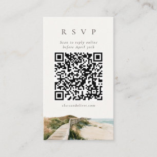 Duingras Outer Banks Strand QR-code RSVP-kaart Informatiekaartje