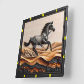 Duinsprint: gepersonaliseerde verkoold Arabisch Vierkante Klok (Hoek)