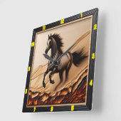 Duinsprint: verkoolde Arabische houtgeest Vierkante Klok (Hoek)