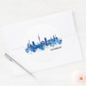 Duisburg Duitsland Skyline Blue Ronde Sticker (Envelop)