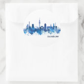 Duisburg Duitsland Skyline Blue Ronde Sticker (Tas)