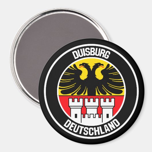 Duisburg Round Emblem Magneet (Voorkant / Achterkant)
