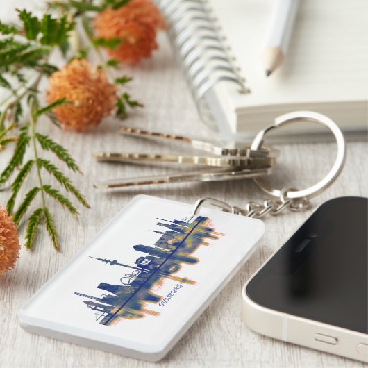 Duisburg Skyline Sleutelhanger (Voorkant Rechts)