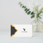 Duister en Oranje eenvoudig Visitekaartje (Staand voorkant)