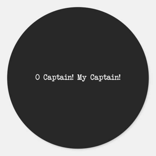 Duistere Academia esthetiek Oh Captain My Captain Ronde Sticker (Voorkant)