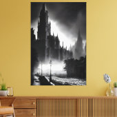 Duistere kathedraal: mysteries in de mist canvas afdruk (Insitu (Woonkamer))