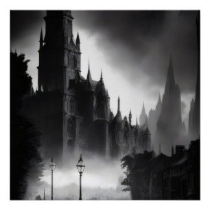 Duistere kathedraal: mysteries in de mist perfect poster