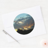 Duistere lucht ronde sticker (Envelop)