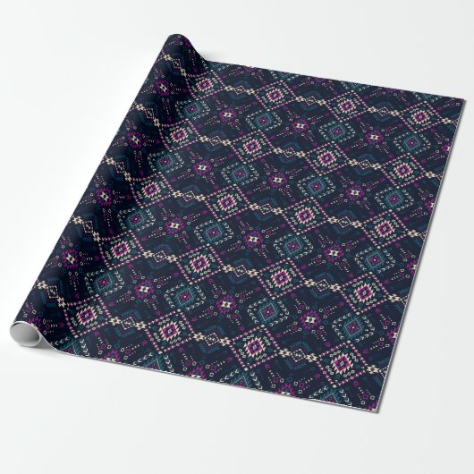 Duistere stam Navajo, geometrisch. Cadeaupapier (Uitgerold)