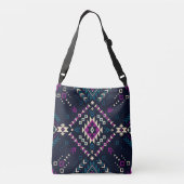 Duistere stam Navajo,  geometrisch. Crossbody Tas (Achterkant)