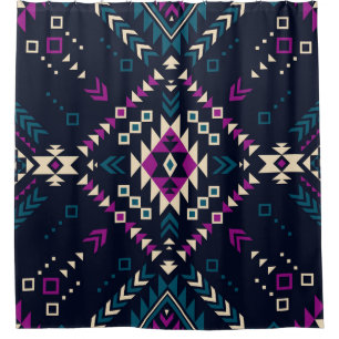 Duistere stam Navajo, geometrisch. Douchegordijn