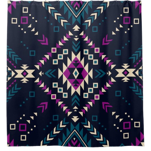 Duistere stam Navajo,  geometrisch. Douchegordijn (Voorkant)
