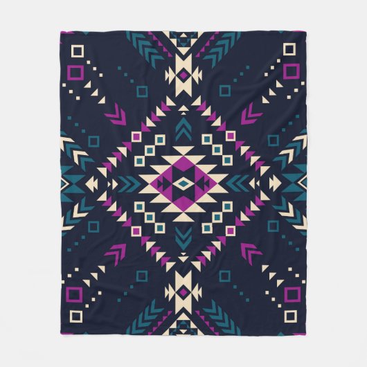 Duistere stam Navajo, geometrisch. Fleece Deken (Voorkant)