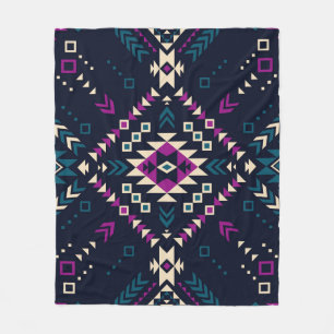 Duistere stam Navajo,  geometrisch. Fleece Deken
