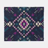 Duistere stam Navajo,  geometrisch. Fleece Deken (Voorkant (Horizontaal))