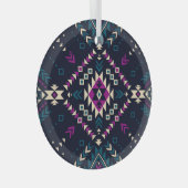 Duistere stam Navajo,  geometrisch. Glas Ornament (Voorkant Rechts)