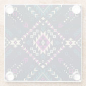 Duistere stam Navajo,  geometrisch. Glazen Onderzetter (Achterkant)