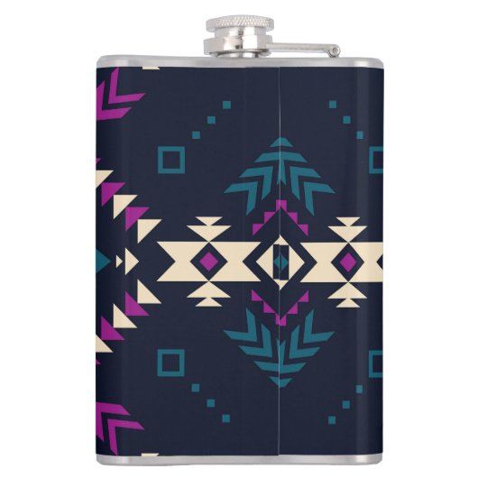 Duistere stam Navajo,  geometrisch. Heupfles (Achterkant)