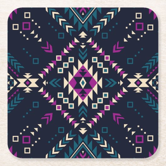 Duistere stam Navajo,  geometrisch. Kartonnen Onderzetters (Voorkant)