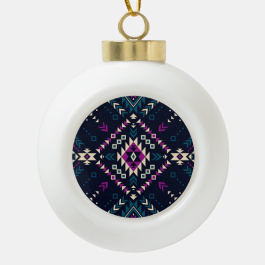 Duistere stam Navajo,  geometrisch. Keramische Bal Ornament (Voorkant)