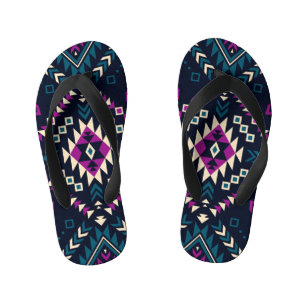 Duistere stam Navajo,  geometrisch. Kinder Teenslippers