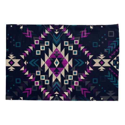 Duistere stam Navajo, geometrisch. Kussensloop (Achterkant)