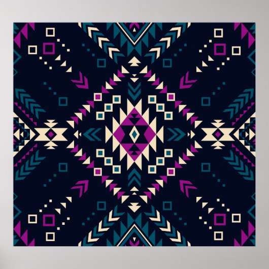 Duistere stam Navajo, geometrisch. Poster (Voorkant)