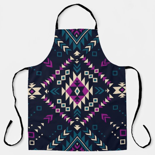 Duistere stam Navajo,  geometrisch. Schort (Voorkant)