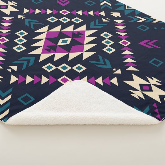 Duistere stam Navajo,  geometrisch. Sherpa Deken (3/4)