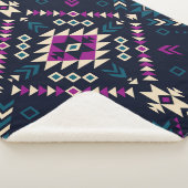 Duistere stam Navajo,  geometrisch. Sherpa Deken (3/4)