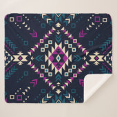Duistere stam Navajo,  geometrisch. Sherpa Deken (Voorkant (horizontaal))