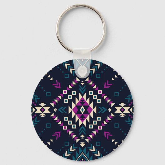 Duistere stam Navajo, geometrisch. Sleutelhanger (Voorkant)