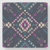 Duistere stam Navajo, geometrisch. Stenen Onderzetter (Voorkant)