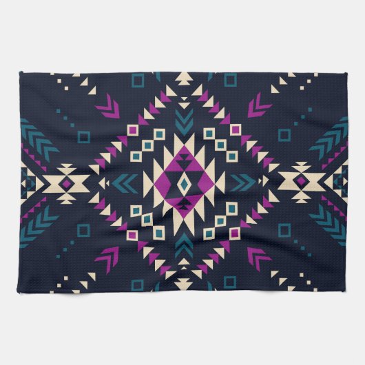 Duistere stam Navajo, geometrisch. Theedoek (Horizontaal)