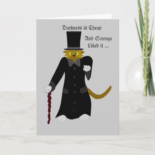 Duisternis is goedkoop... feestdagen kaart (Voorkant)