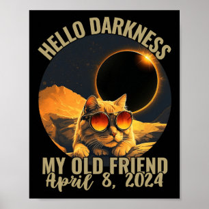 Duisternis Mijn oude vriend kat met zonne-eclips g Poster