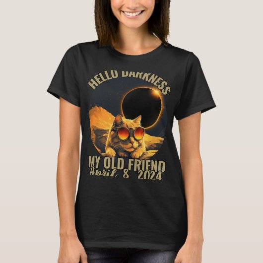 Duisternis Mijn oude vriend kat met zonne-eclips g T-shirt (Voorkant)