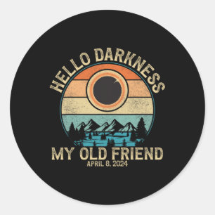 Duisternis Mijn Oude Vriend Totaal Zonneverduister Ronde Sticker