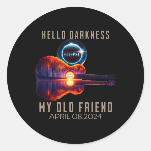 Duisternis Mijn oude vriend Zonsverduistering Apri Ronde Sticker (Voorkant)