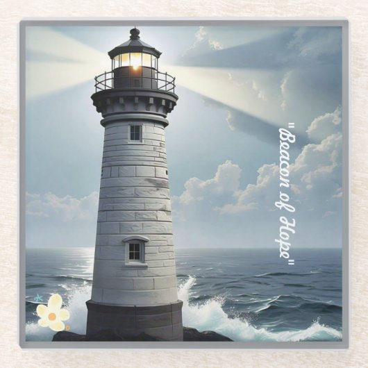 "Duisternis naar licht" Glazen Onderzetter (Voorkant)