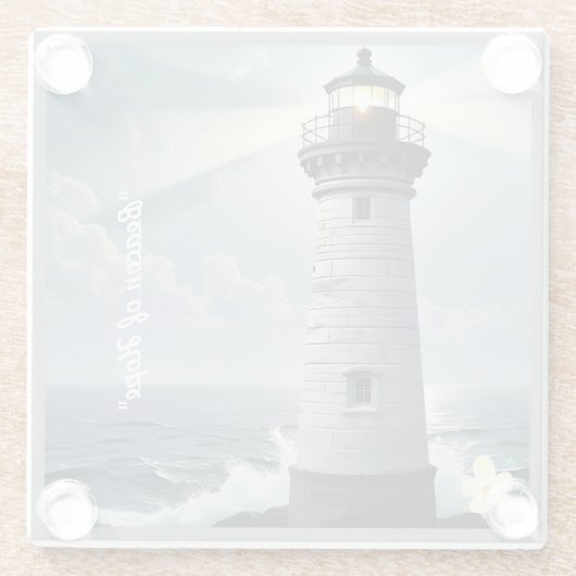 "Duisternis naar licht" Glazen Onderzetter (Achterkant)