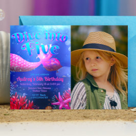 Duit in Vijf - Zeemeermin met foto Landschap Kaart