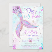 Duit in Vijf Zeemeermin Paars Turkoois 5e Zeemeerm Kaart (Voorkant)