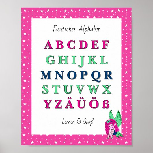 Duits Alfabet – Schattig Fee Poster (Voorkant)
