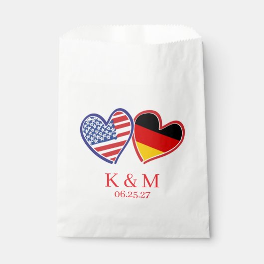 Duits Amerikaans bruiloft Bedankzakje (Voorkant)