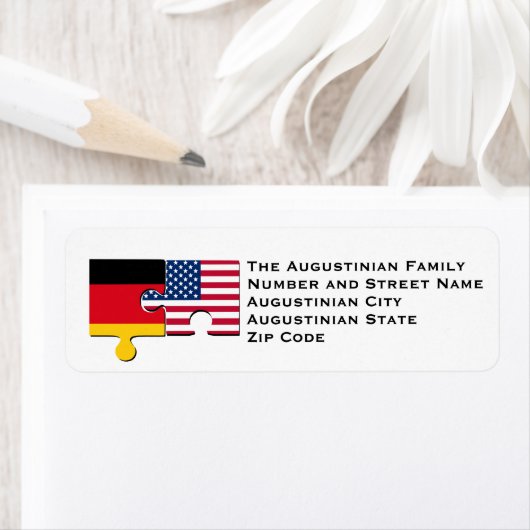 Duits Amerikaans retouradres Etiket (Insitu)